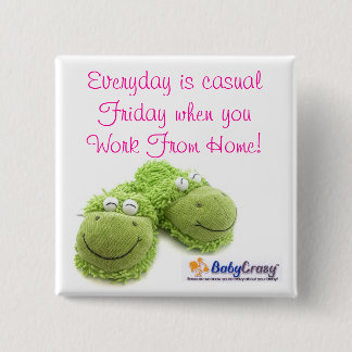 Bóton Quadrado 5.08cm Logotipo de BabyCrazy, botão.