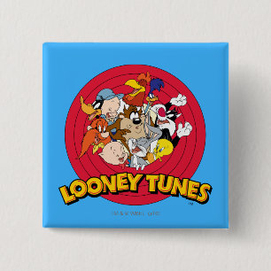 Bóton Quadrado 5.08cm Logotipo de caractere LOONEY TUNES™