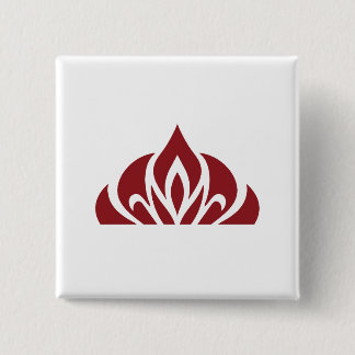 Bóton Quadrado 5.08cm logotipo de chama vermelha no botão