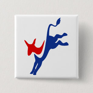Bóton Quadrado 5.08cm Logotipo Democrata Donkey