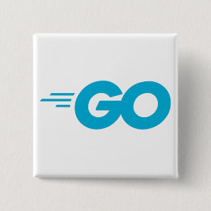 Bóton Quadrado 5.08cm Logotipo Golang (Ir para o idioma de programação)