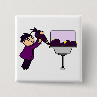 Bóton Quadrado 5.08cm Logotipo no botão