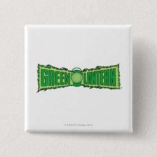 Bóton Quadrado 5.08cm Logotipo verde da lanterna com lanterna