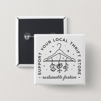Bóton Quadrado 5.08cm Loja de moda sustentável de brechó local