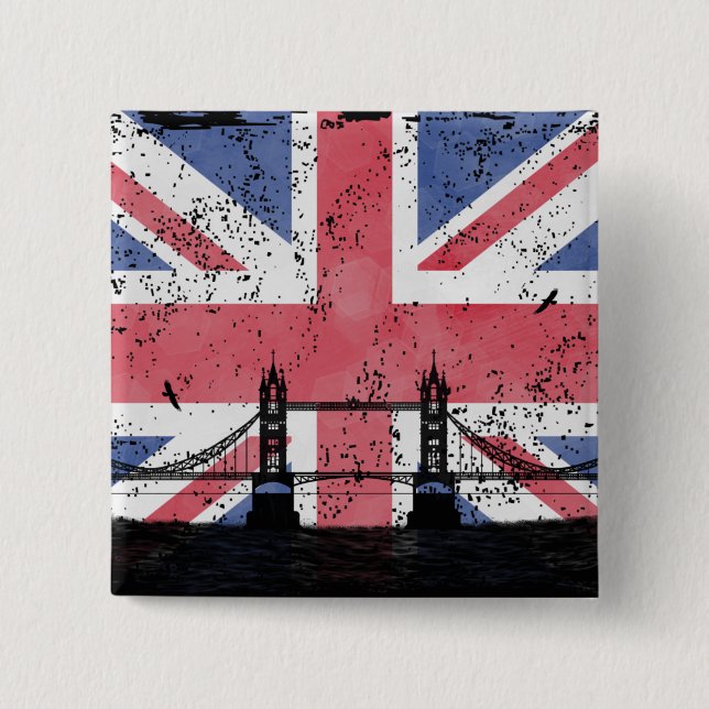 Bóton Quadrado 5.08cm Londres (Frente)