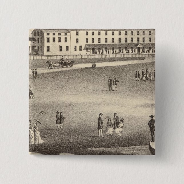 Bóton Quadrado 5.08cm Long Beach House, Long Beach, NJ (Frente)