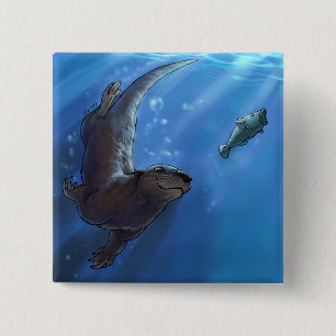 Bóton Quadrado 5.08cm Lontra da natação