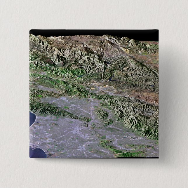 Bóton Quadrado 5.08cm Los Angeles, Califórnia (Frente)