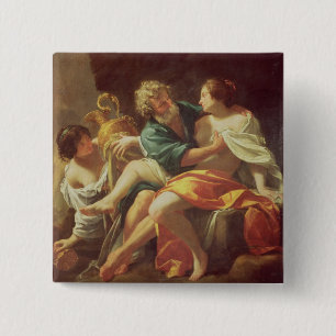 Bóton Quadrado 5.08cm Lote e suas filhas, c.1630 (óleo em canvas)