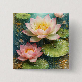 Bóton Quadrado 5.08cm Lotus button