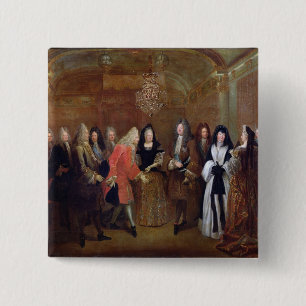 Bóton Quadrado 5.08cm Louis XIV dá boas-vindas ao eleitor de Saxony
