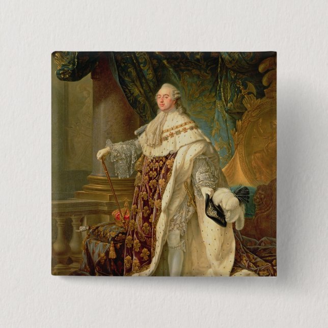Bóton Quadrado 5.08cm Louis XVI (1754-93) (óleo em canvas) (Frente)