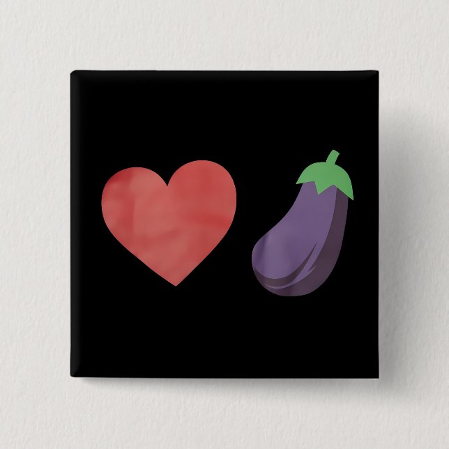 Bóton Quadrado 5.08cm Love EggPlant Engraçado Gay LGBTQ Prid (Frente)