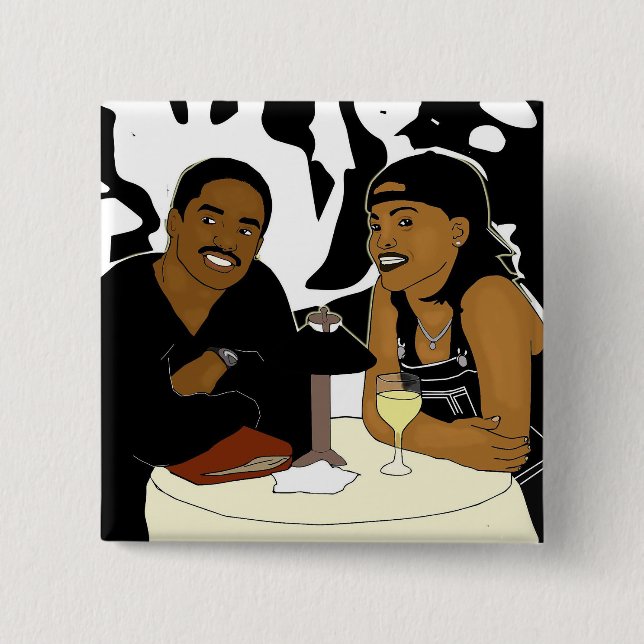 Bóton Quadrado 5.08cm Love Jones Button (Frente)