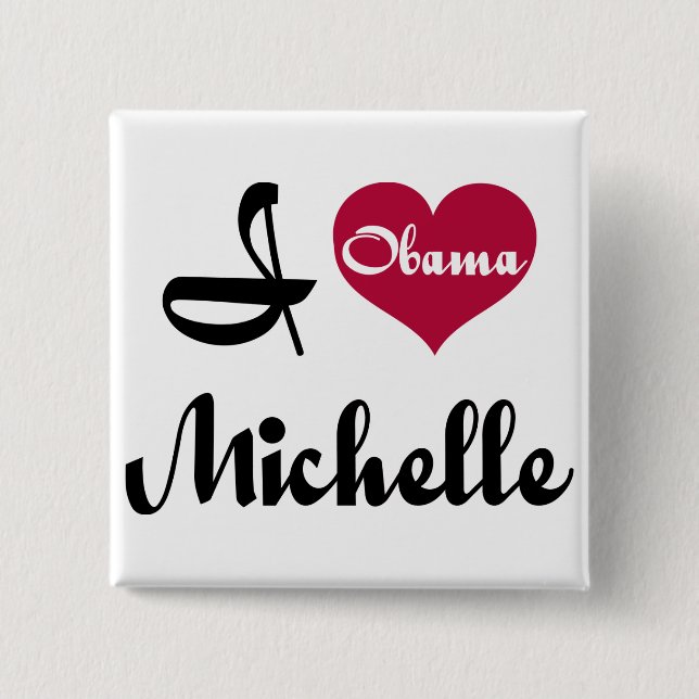 Bóton Quadrado 5.08cm lts de Michelle obama (Frente)