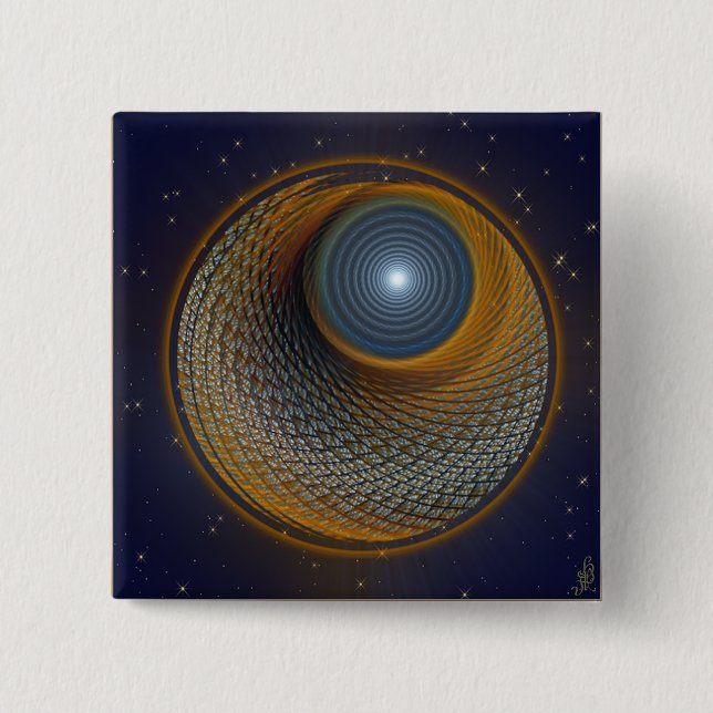 Bóton Quadrado 5.08cm Lua do castor do Sassafras (Frente)