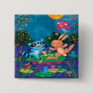 Bóton Quadrado 5.08cm Lua do outono