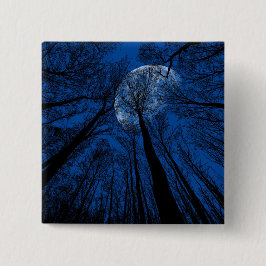 Bóton Quadrado 5.08cm Lua no Céu Noturno