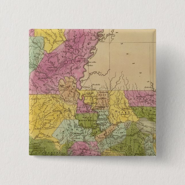 Bóton Quadrado 5.08cm Luisiana 7 (Frente)