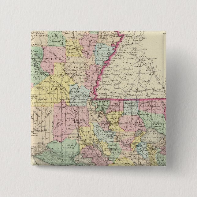 Bóton Quadrado 5.08cm Luisiana 8 (Frente)