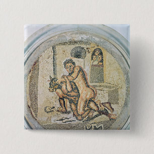 Bóton Quadrado 5.08cm Luta de Theseus com o Minotaur