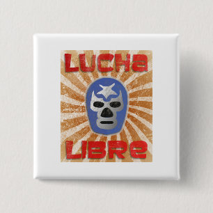Bóton Quadrado 5.08cm Luta do mexicano de Lucha Libre