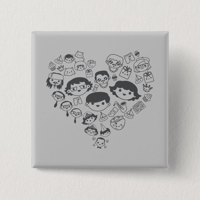 Bóton Quadrado 5.08cm Luv (Frente)