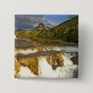 Bóton Quadrado 5.08cm Luz da manhã cumprimenta Swiftcurrent Falls no
