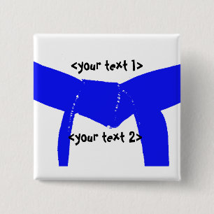 Bóton Quadrado 5.08cm Luz das artes marciais - correia azul