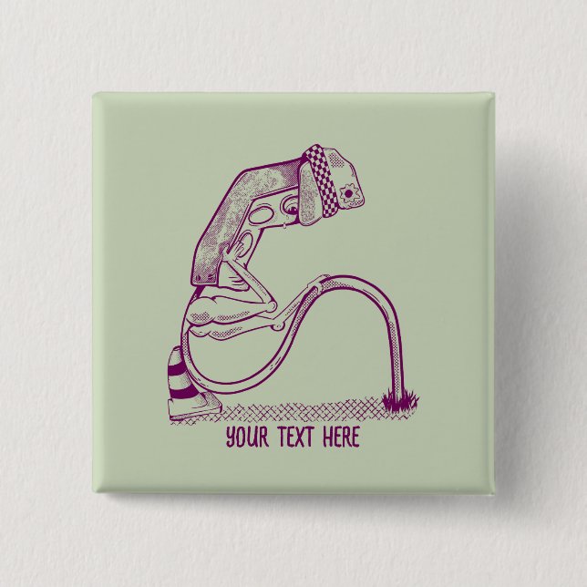 Bóton Quadrado 5.08cm Luz de tráfego deprimida (Frente)