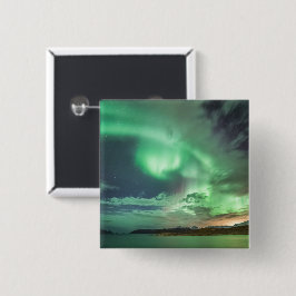 Bóton Quadrado 5.08cm Luzes verdes do Norte