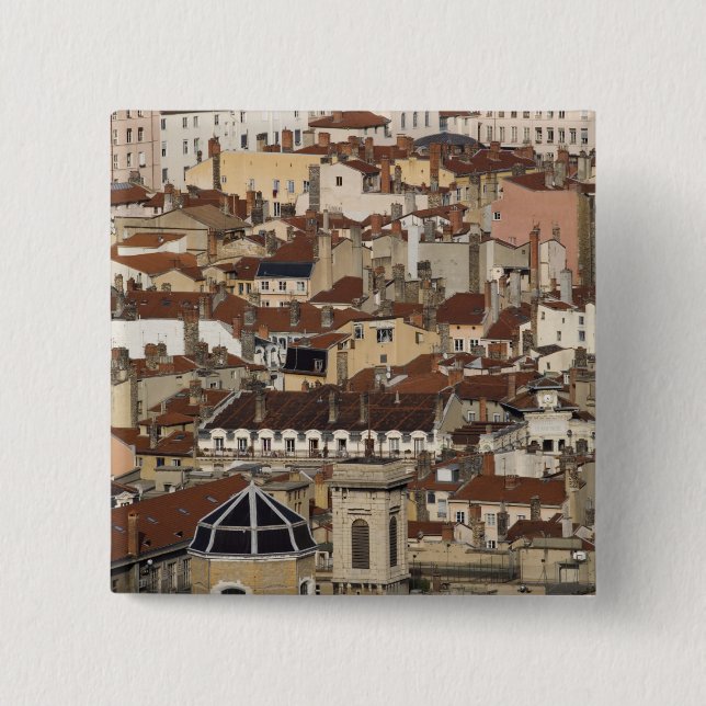 Bóton Quadrado 5.08cm Lyon, França (Frente)