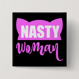 Bóton Quadrado 5.08cm Mã Pinta Rosa Pussy Gato Hat
