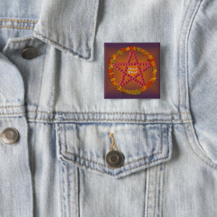 Bóton Quadrado 5.08cm Mabon Pentacle