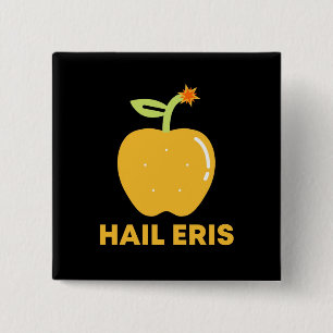 Bóton Quadrado 5.08cm Maçã do botão Discord Hail Eris