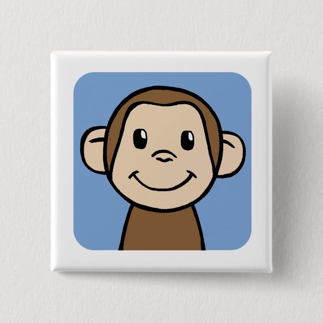 Bóton Quadrado 5.08cm Macaco (Frente)