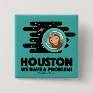 Bóton Quadrado 5.08cm Macaco do espaço