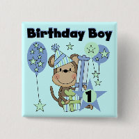 Macaco do menino com primeiro aniversario dos