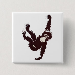 Bóton Quadrado 5.08cm Macaco Prendendo