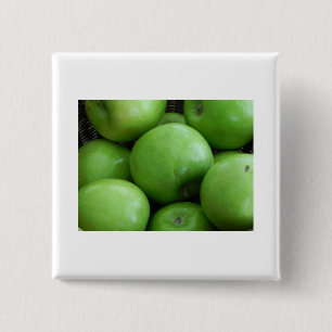 Bóton Quadrado 5.08cm Maçãs verdes