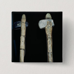 Bóton Quadrado 5.08cm Machados de pedra, pré-históricos