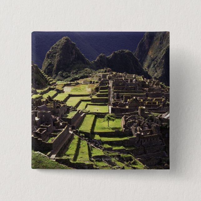 Bóton Quadrado 5.08cm Machu Picchu, Peru (Frente)