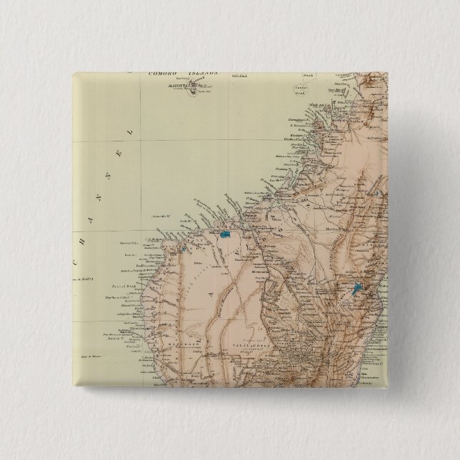 Bóton Quadrado 5.08cm Madagáscar (Frente)