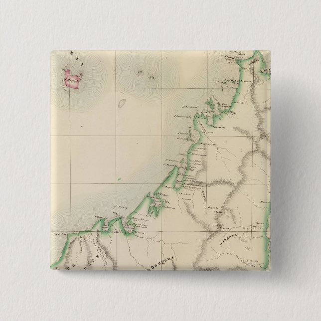 Bóton Quadrado 5.08cm Madagáscar África 55 (Frente)