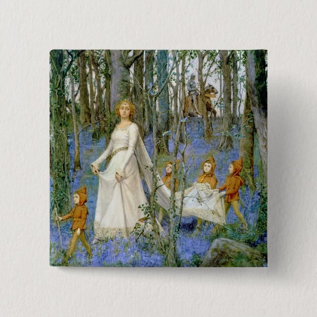 Bóton Quadrado 5.08cm Madeira de fada (Frente)