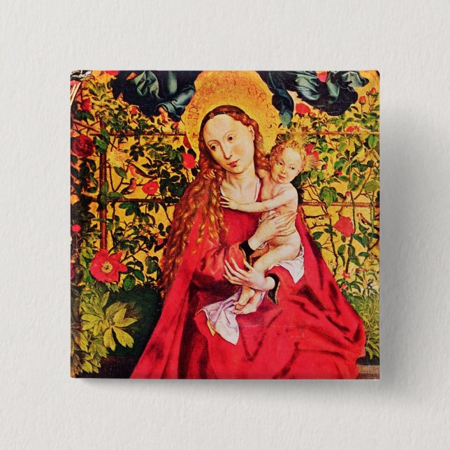 BÓTON QUADRADO 5.08CM MADONNA DA MADEIRA ROSA (Frente)