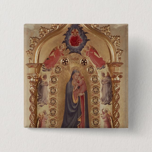Bóton Quadrado 5.08cm Madonna das estrelas (Frente)