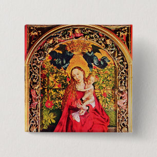 BÓTON QUADRADO 5.08CM MADONNA DO BOWER DO ROSA