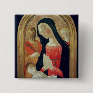Bóton Quadrado 5.08cm Madonna e criança