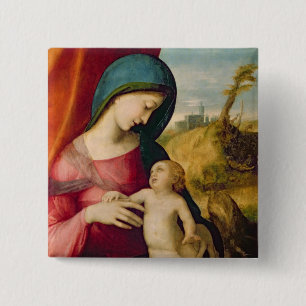 Bóton Quadrado 5.08cm Madonna e criança, 1512-14